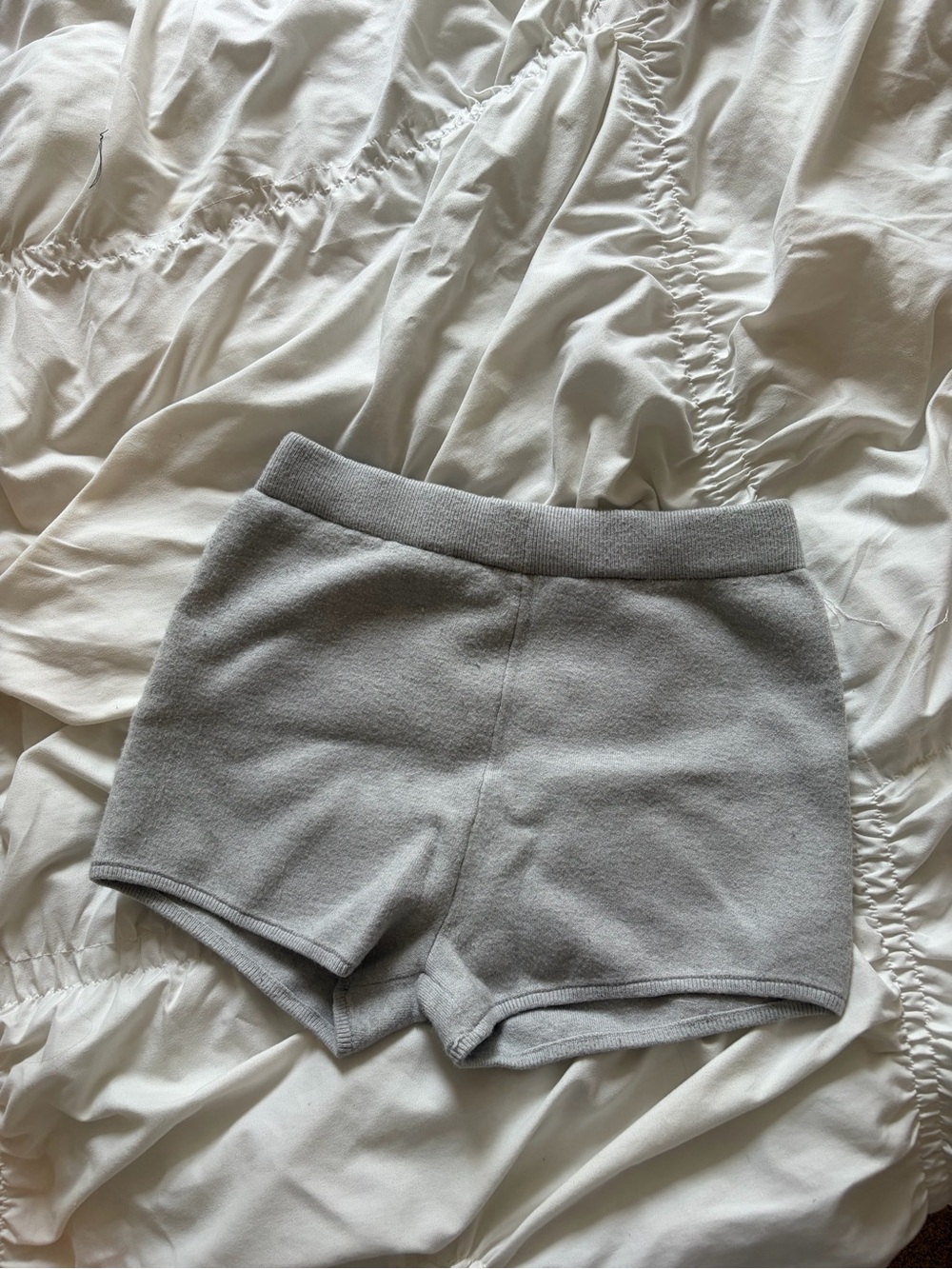 Women's Light Gray Knit Lounge Shorts
